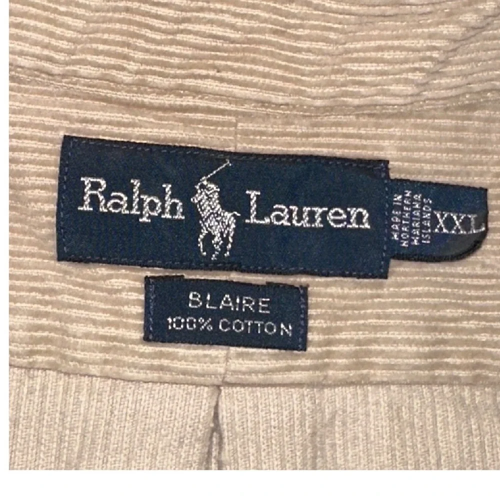 VTG 90s Ralph Lauren XXL Blaire Button Down Shirt, Corduroy, Mens, Logo, Polo